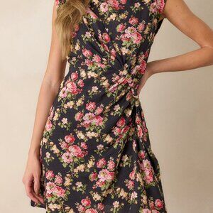 Red Dress Wildflower Wonder Black Floral Mini Dress Size LL / Black